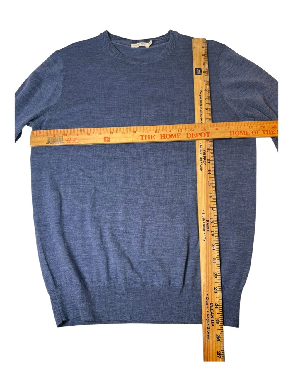 Suitsupply Pure Merino Wool Crewneck Sweater Heathered Slate Denim Blue Men's M - Picture 6 of 6